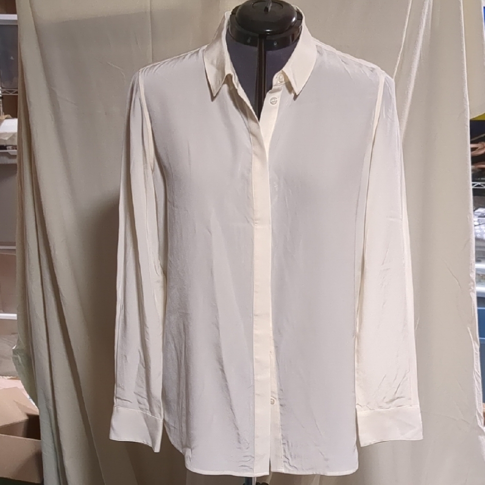 Boden Cream Button-Up Blouse